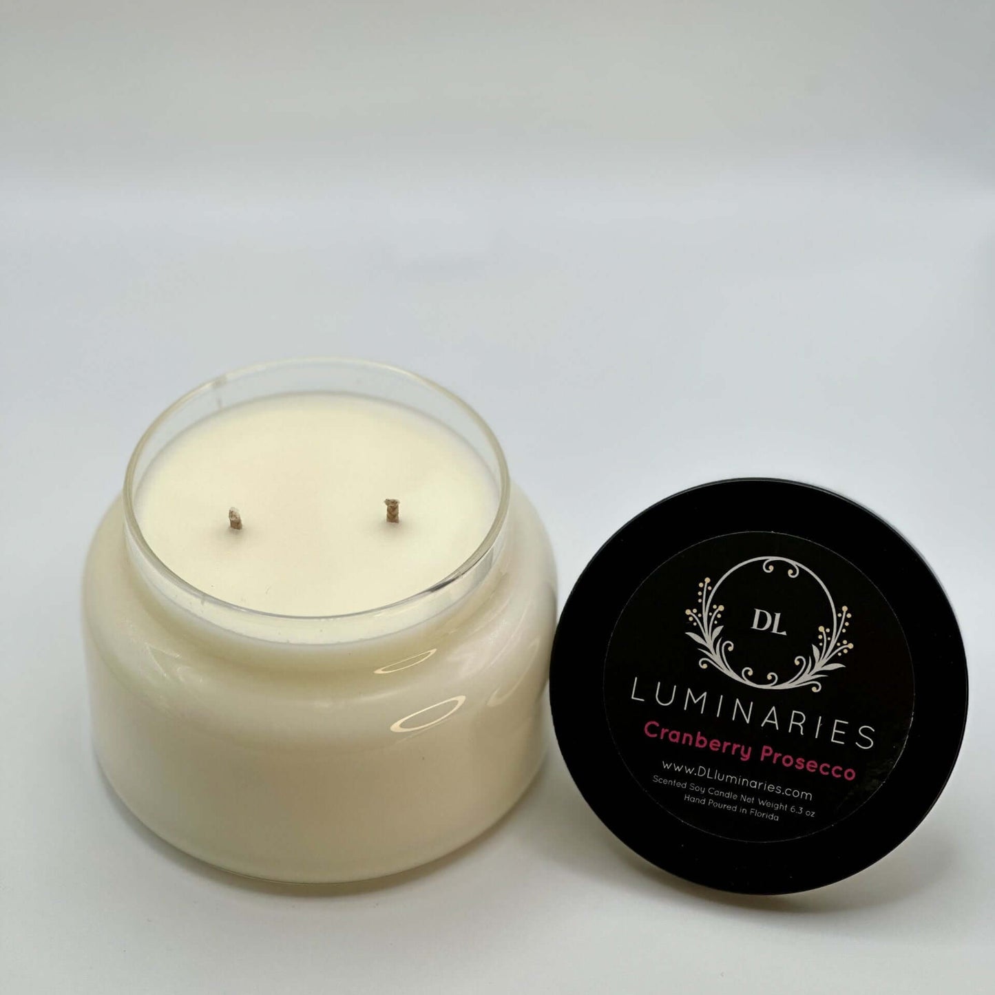 Cranberry Prosecco - Double Wick Glass Jar 10 oz