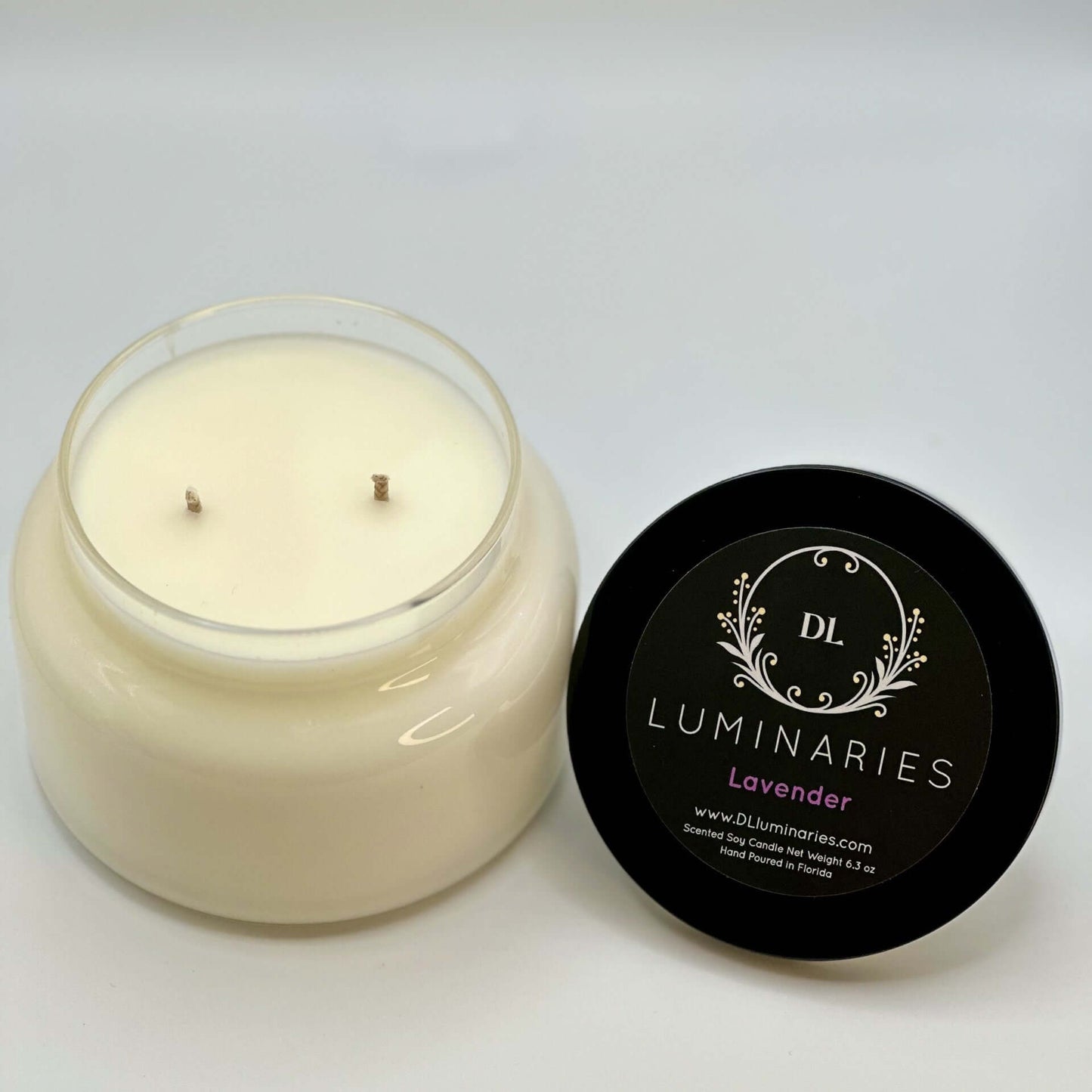 Lavender - Double Wick Glass Jar 10 oz
